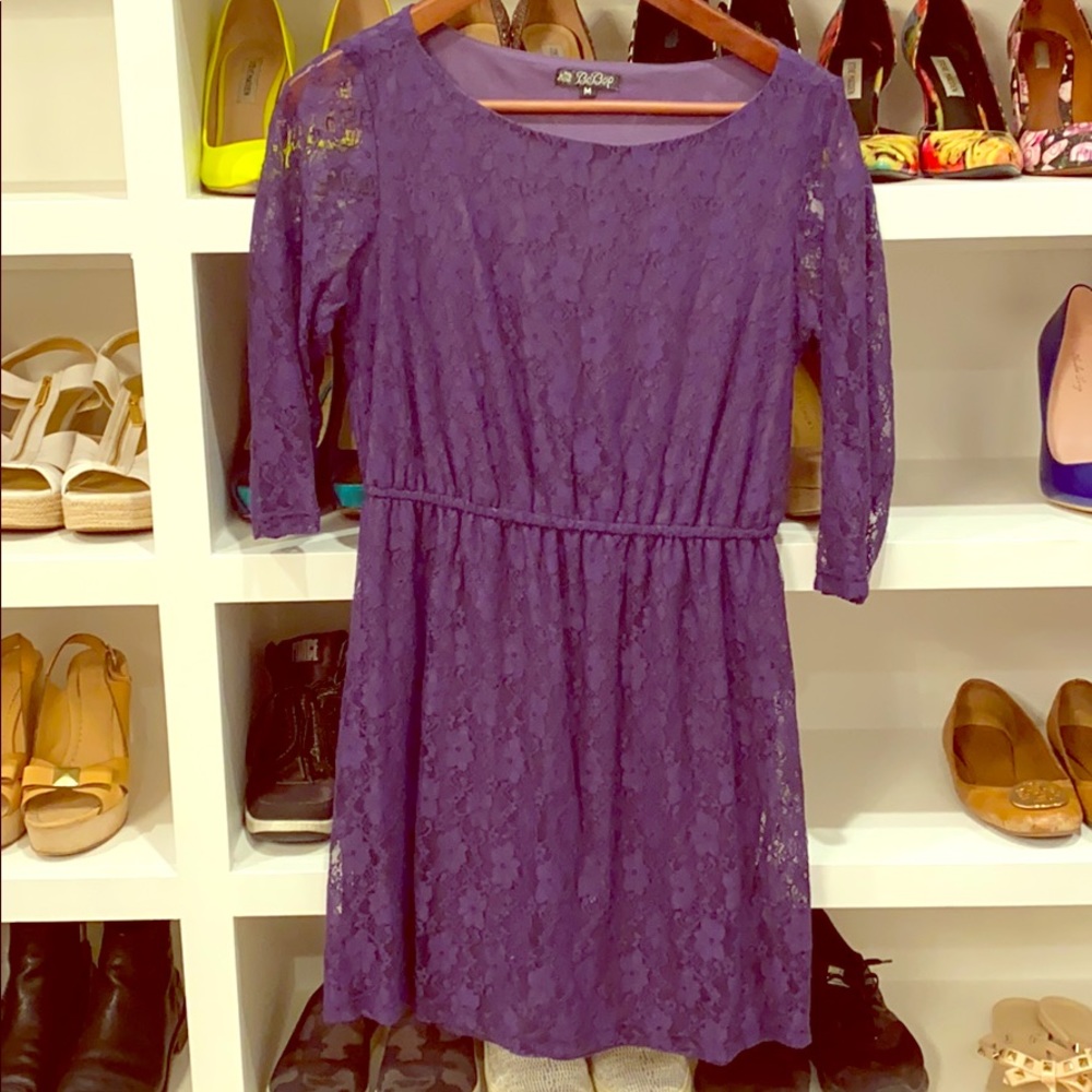 Deep purple lace A line dress